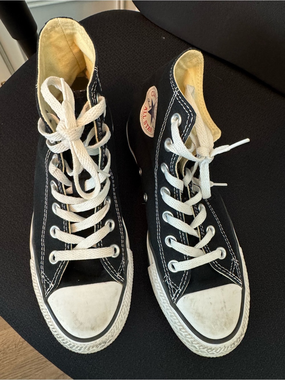 Converse Black High Top Sneakers with White Accents - Picture 2 of 6